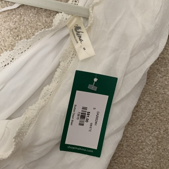 Mahina White Button Down Maxi Dress Size Small - Picture 5 of 6